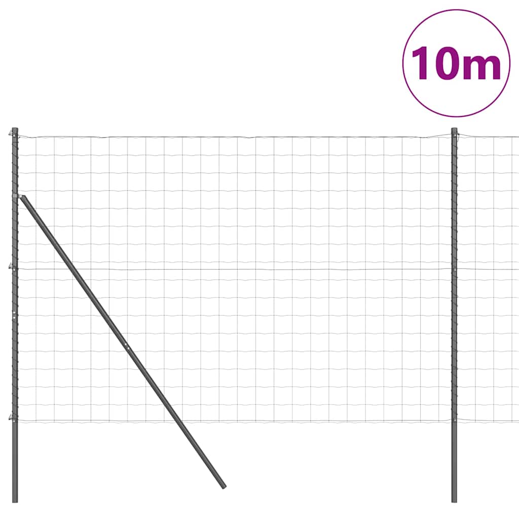 Valla vidaxl con poste acero gris 1,5 x 10 m