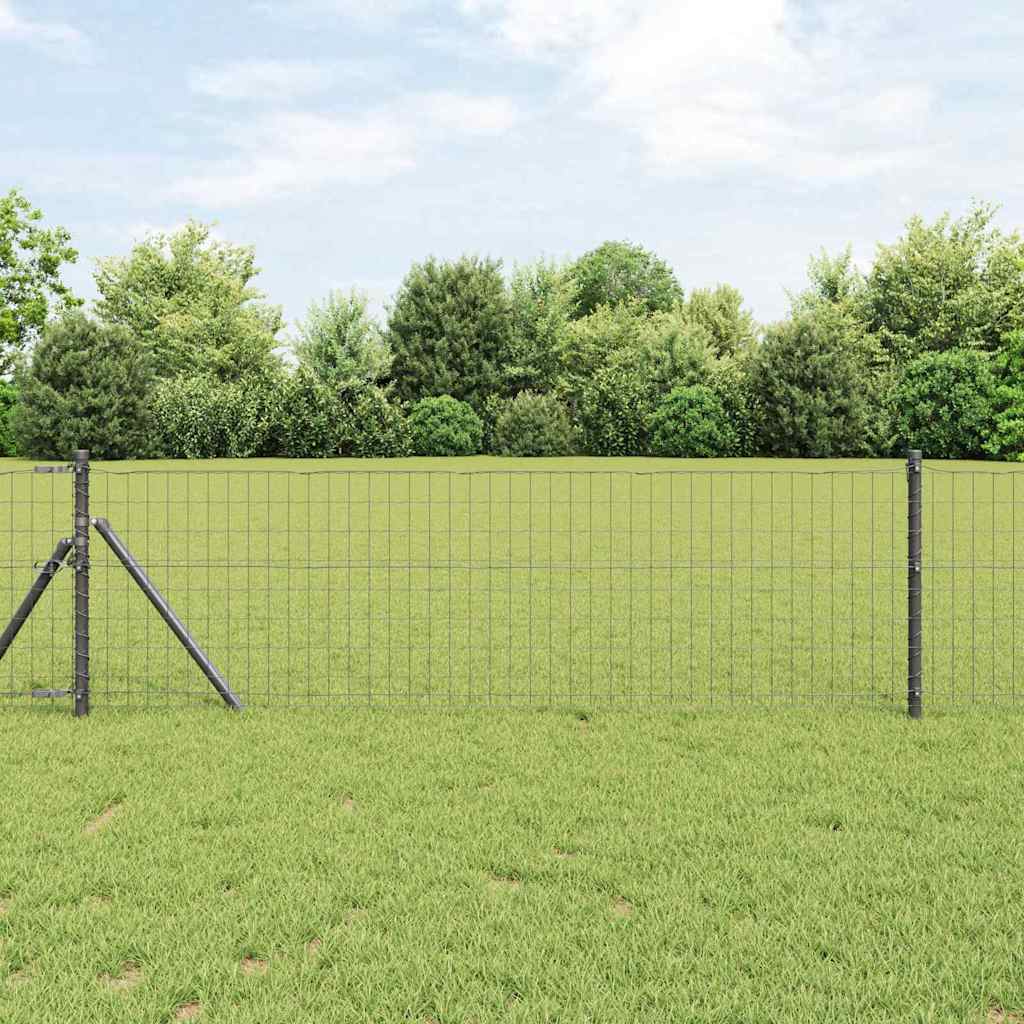 Valla vidaxl con poste gris 0,6 x 25 m acero y PVC