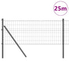 Valla vidaxl con poste gris 0,4 x 25 m acero y PVC