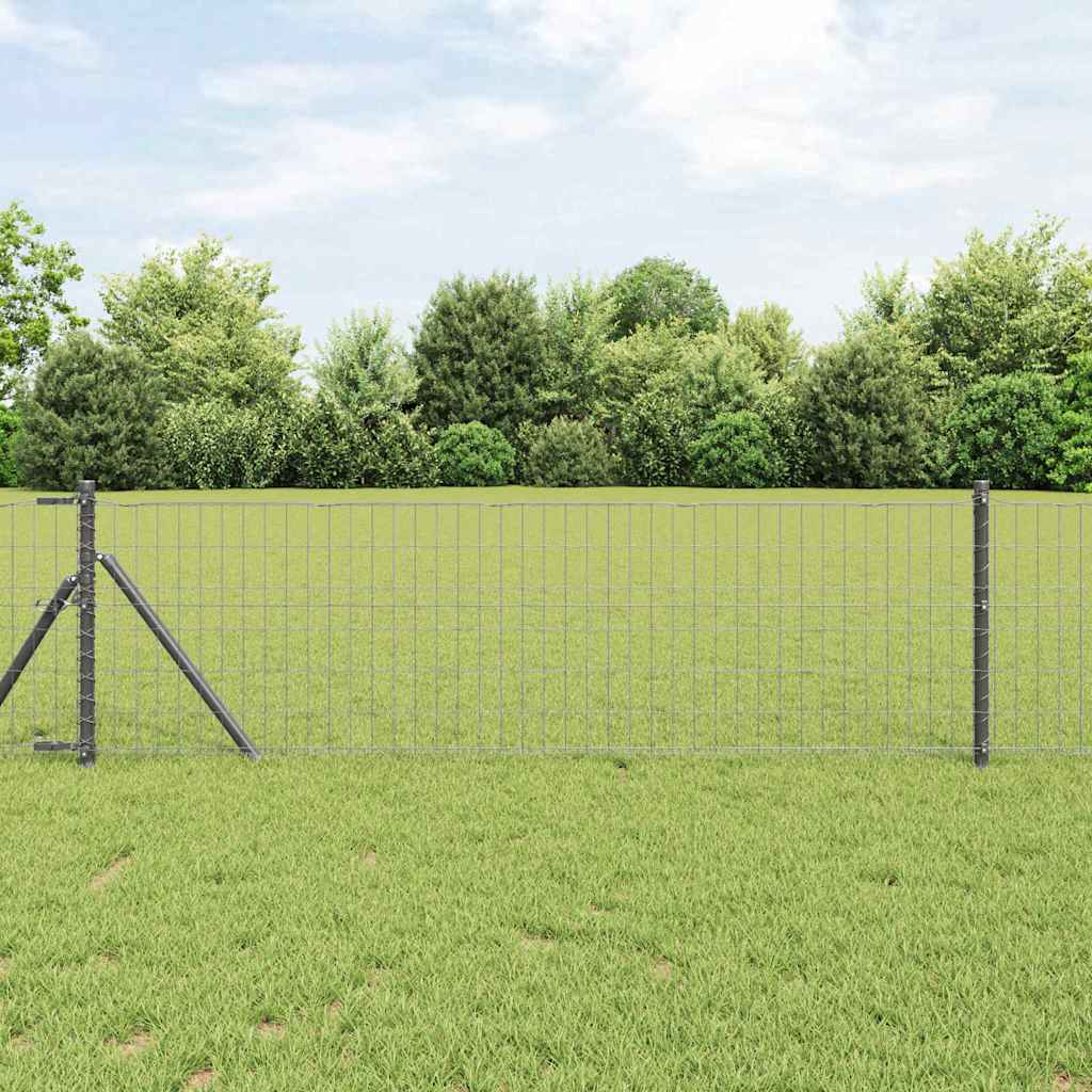Recinzione Vidaxl con palo grigio 0,6 x 25 m in acciaio e PVC