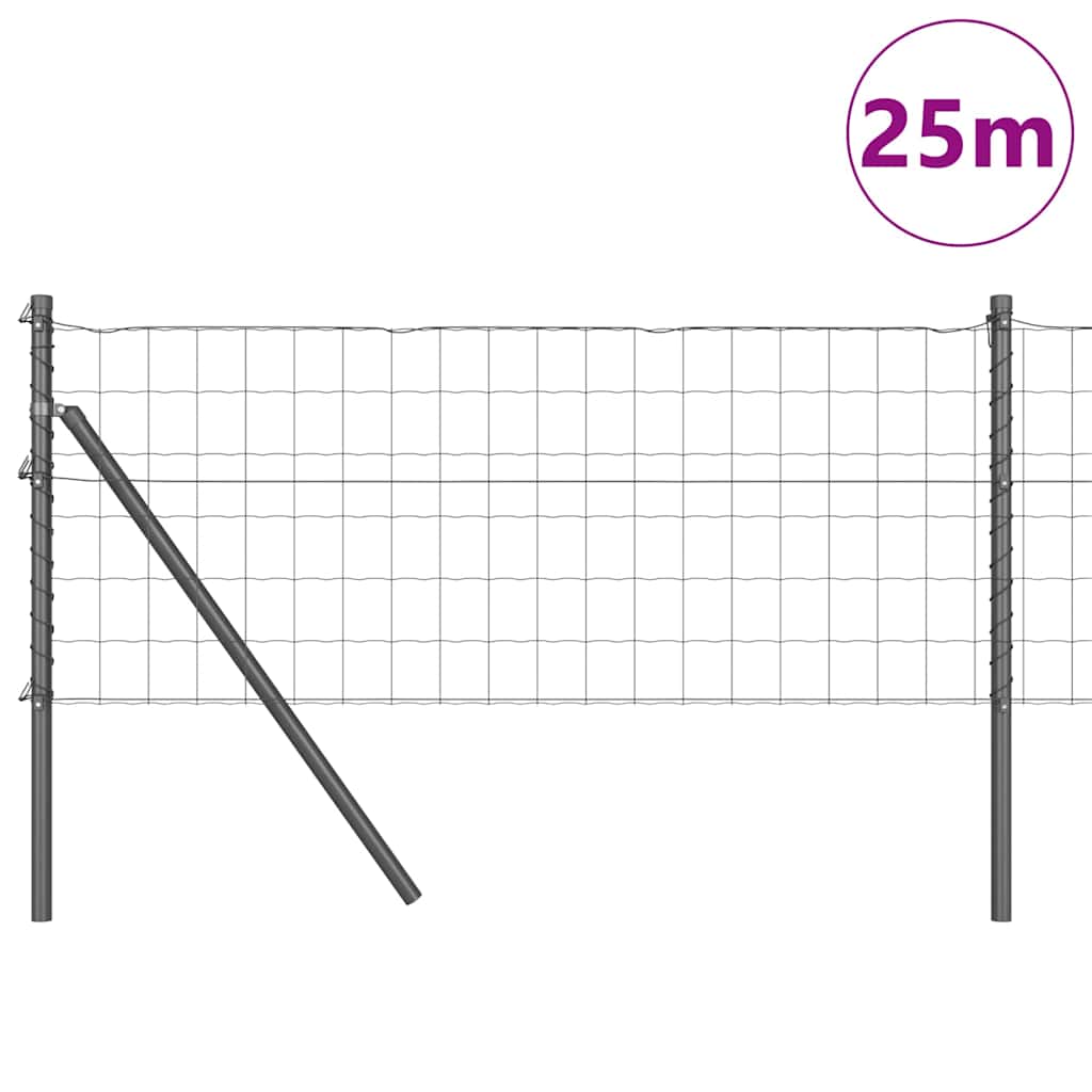 Valla vidaxl con poste gris 0,6 x 25 m acero y PVC