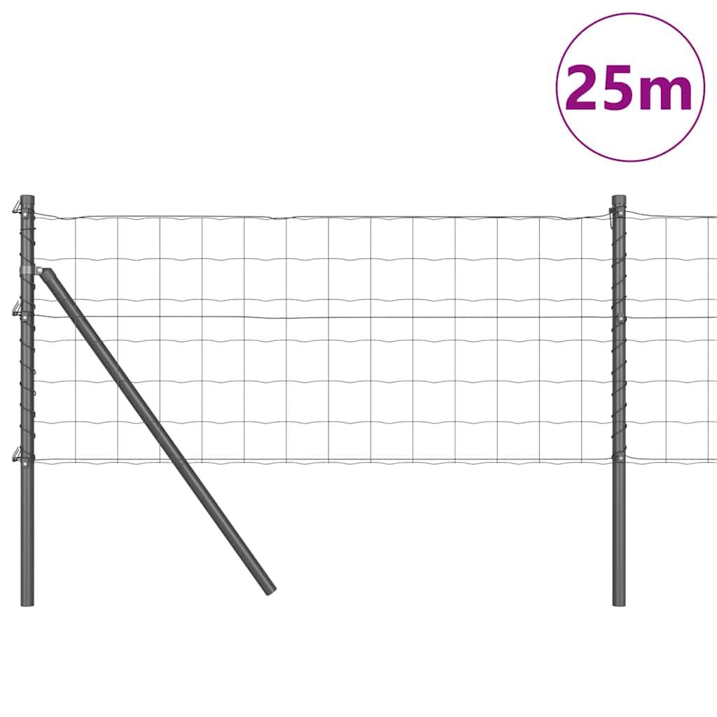 Valla vidaxl con poste gris 0,6 x 25 m acero y PVC
