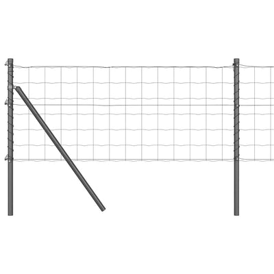 Valla vidaxxl con poste acero gris 0,8 x 25 m