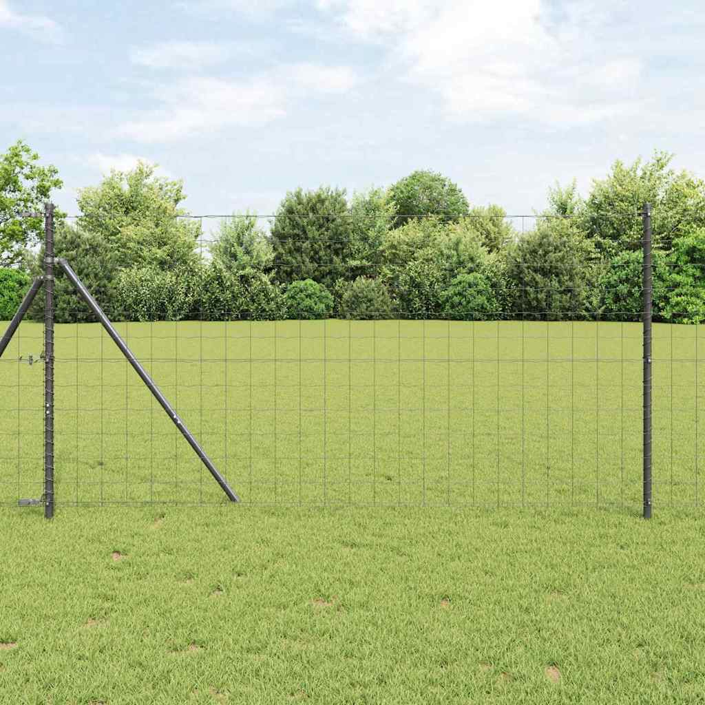 Valla vidaxxl con poste gris 1 x 25 m acero