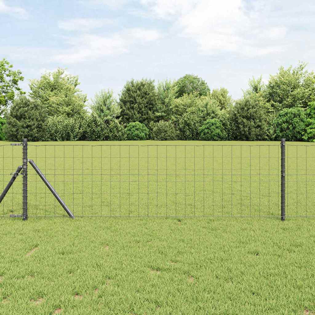 Recinzione Vidaxl con palo grigio 0,4 x 50 m in acciaio e PVC