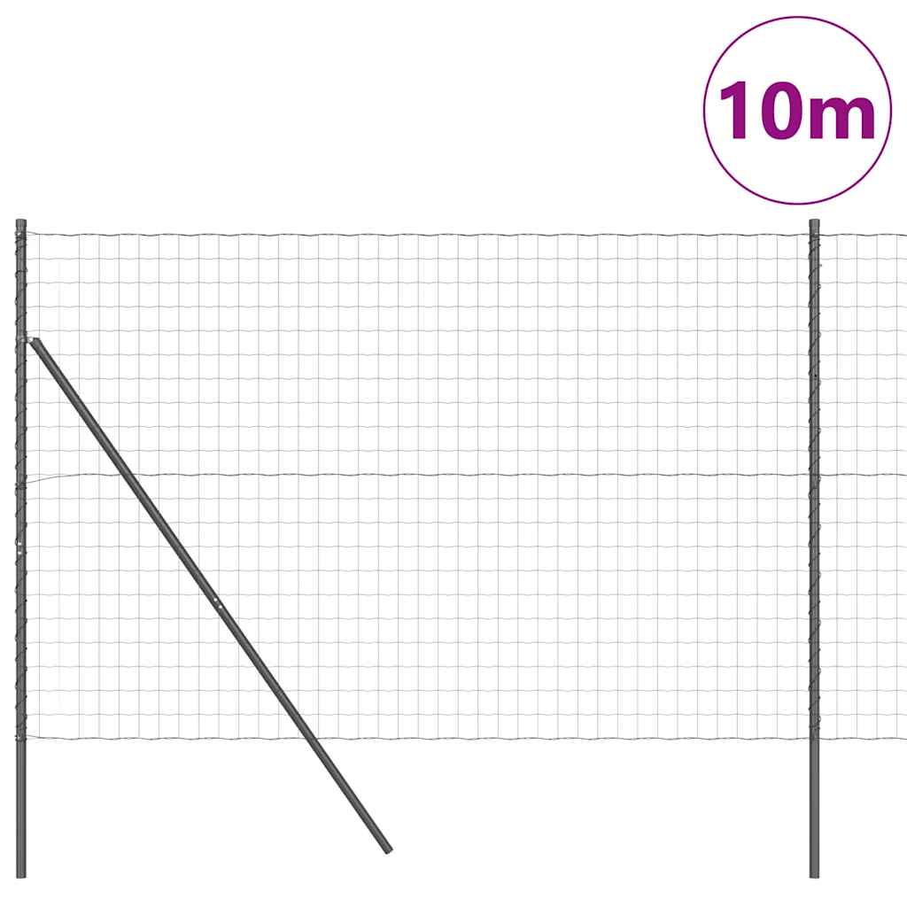 Valla vidaxl con poste acero gris 1,5 x 10 m