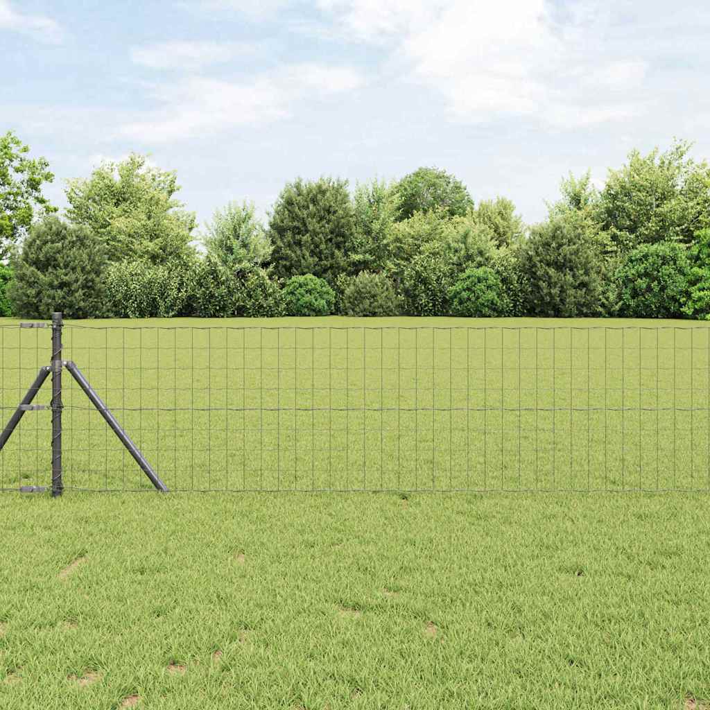 Valla vidaxl con poste gris 0,6 x 25 m acero y PVC