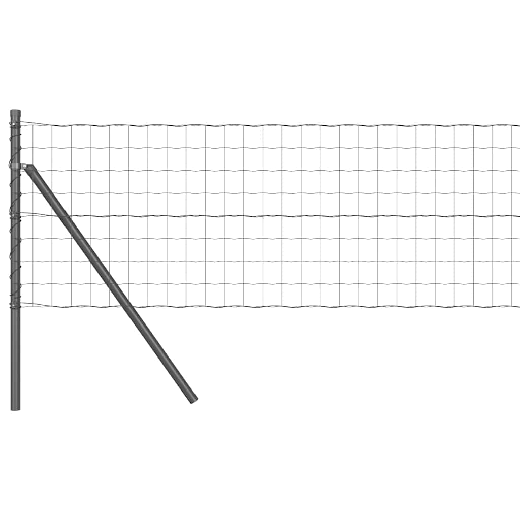 Valla vidaxl con poste gris 0,6 x 25 m acero y PVC