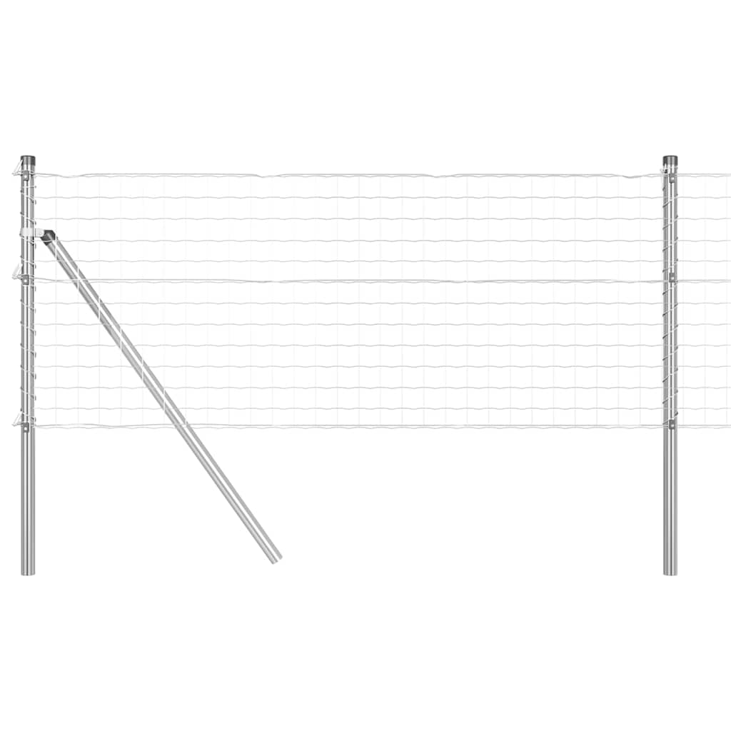 Valla vidaxl con poste plata 0,6 x 10 m acero y PVC
