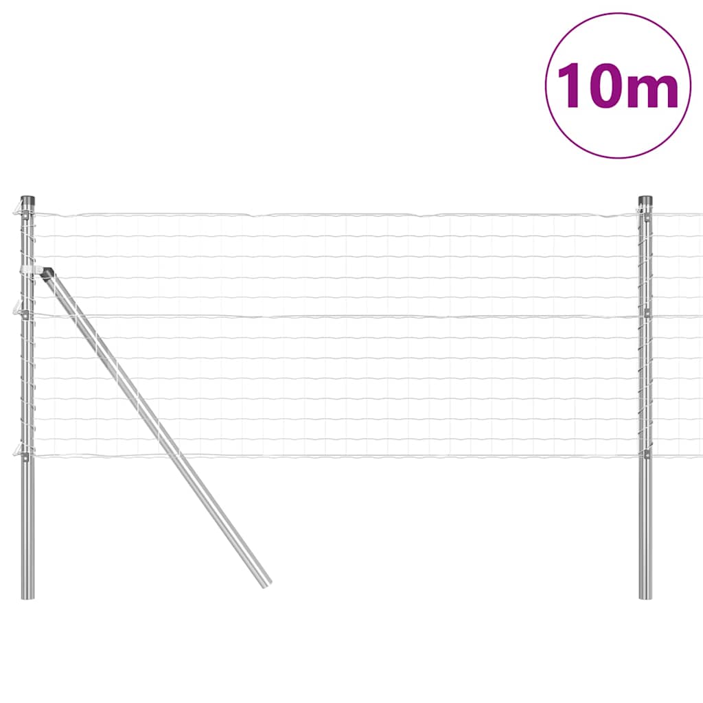 Valla vidaxl con poste plata 0,8 x 10 m acero y PVC