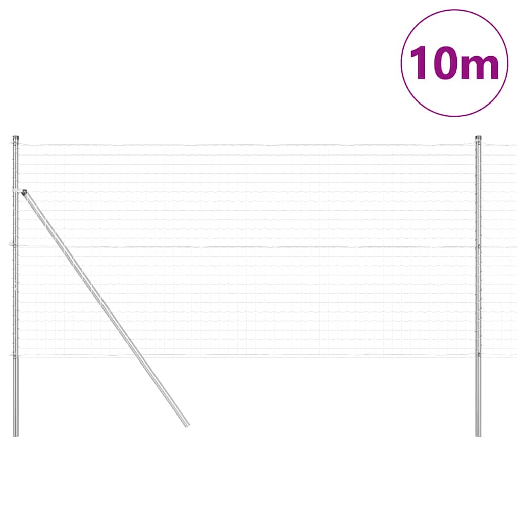 Valla vidaxl con poste plata 1,2 x 10 m acero y PVC