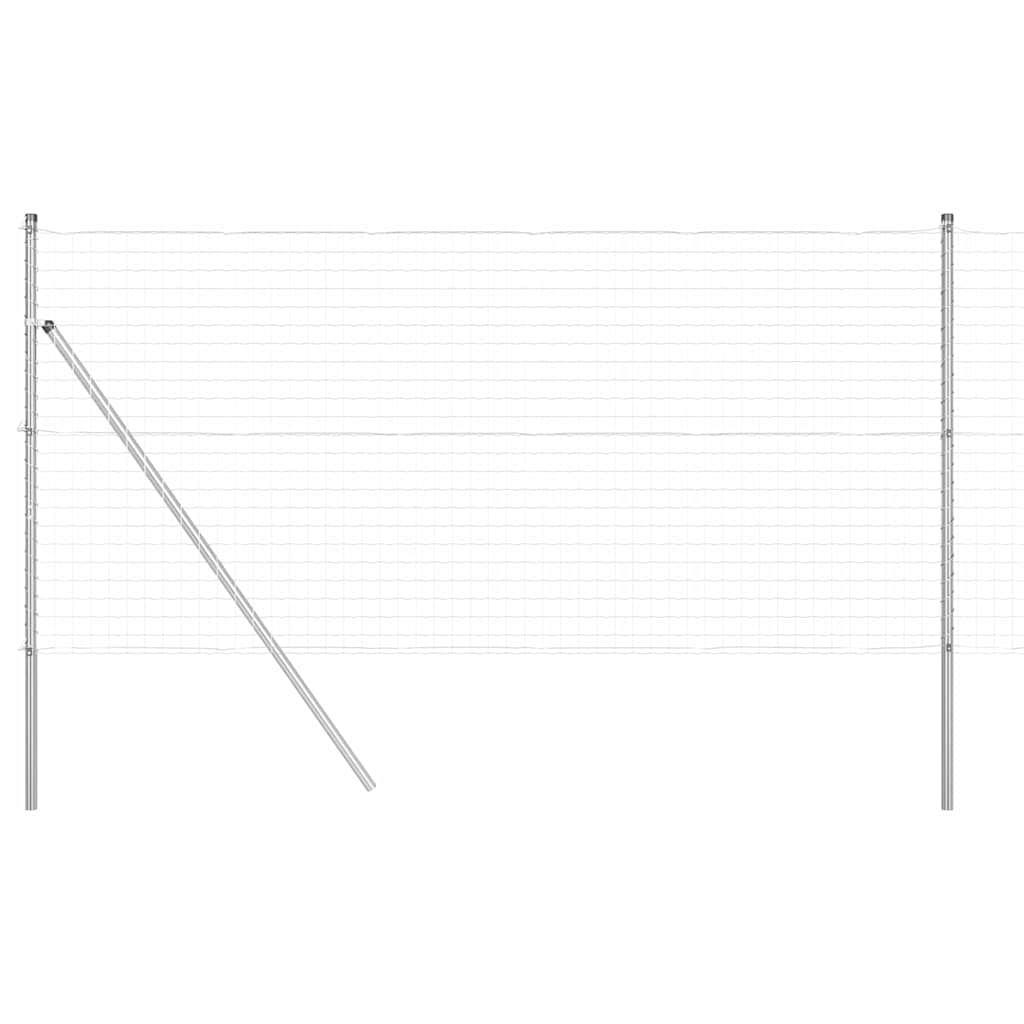Valla vidaxl con poste plata 1,4 x 10 m acero y PVC