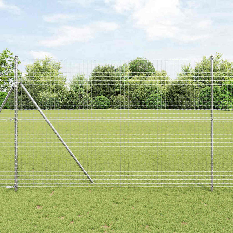 Vidaxl hek met paal zilver 1,5 x 10 m staal en pvc