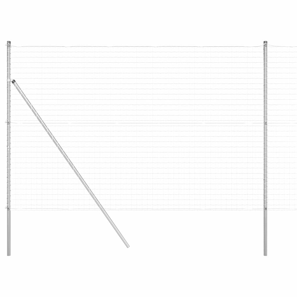 Valla vidaxl con poste plata 1,6 x 10 m acero y PVC