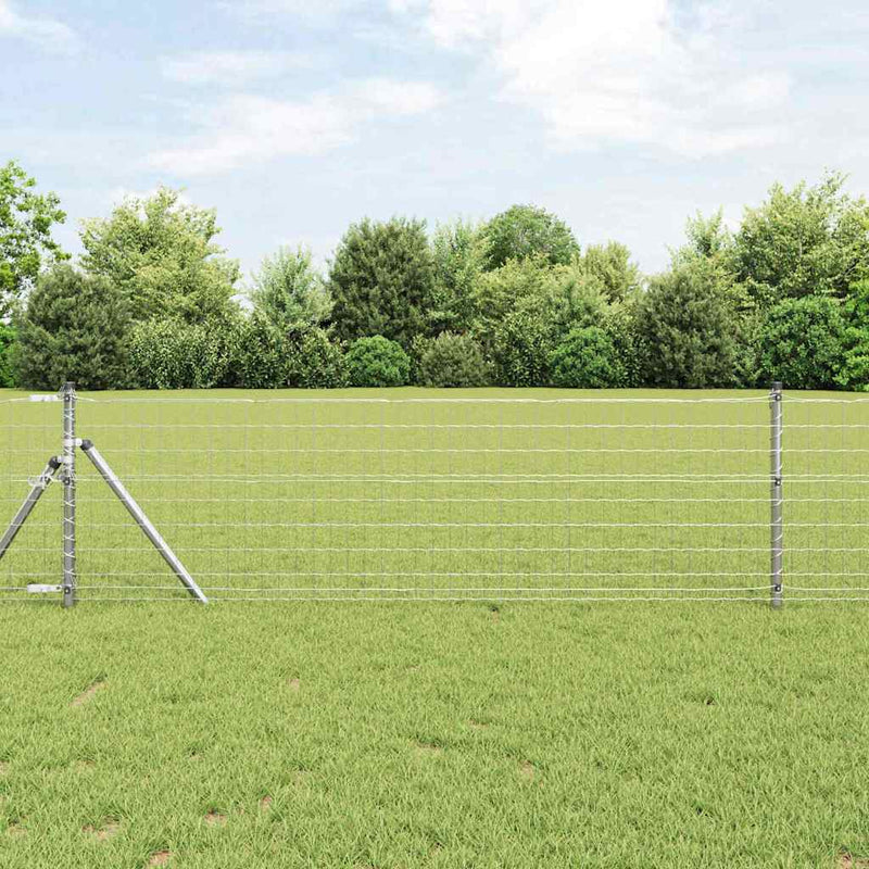 Vidaxl hek met paal zilver 0,4 x 10 m staal en pvc
