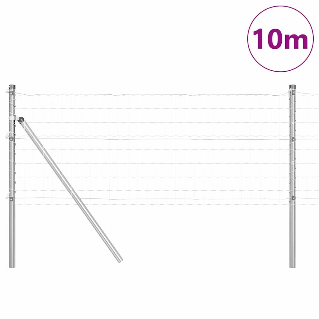 Valla vidaxl con poste plata 0,6 x 10 m acero y PVC