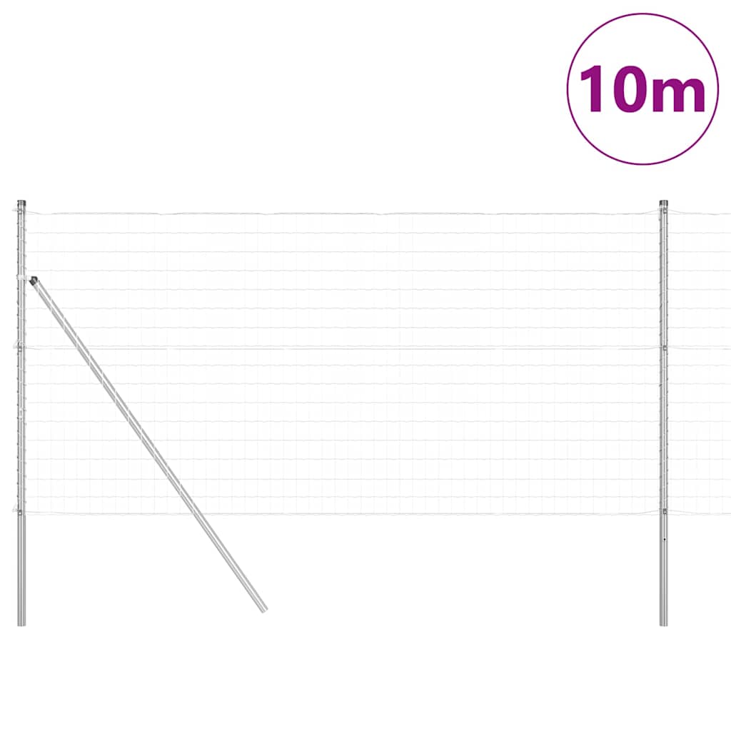 Valla vidaxl con poste plata 1,2 x 10 m acero y PVC
