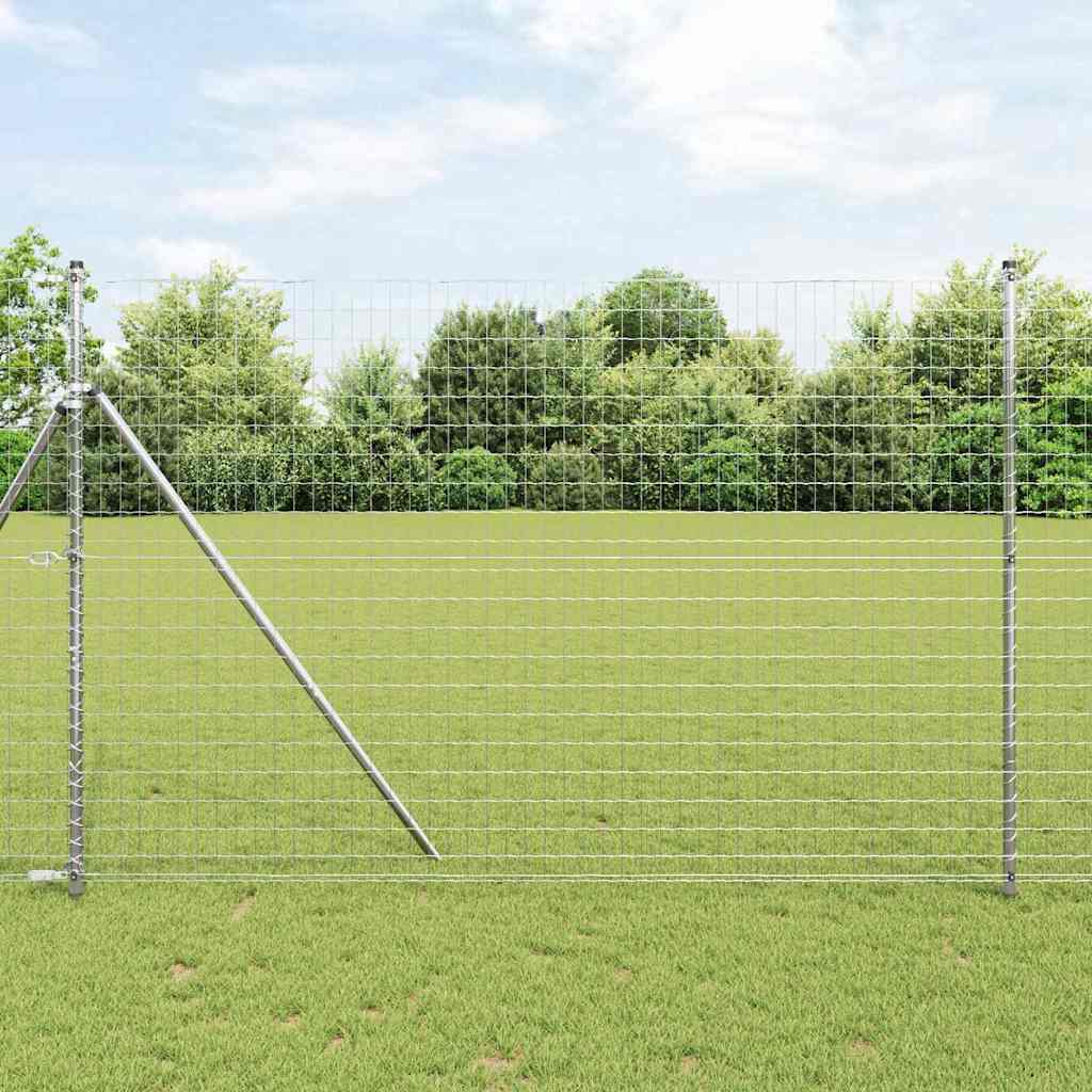 Recinzione Vidaxl con palo argento 1,5 x 10 m in acciaio e PVC