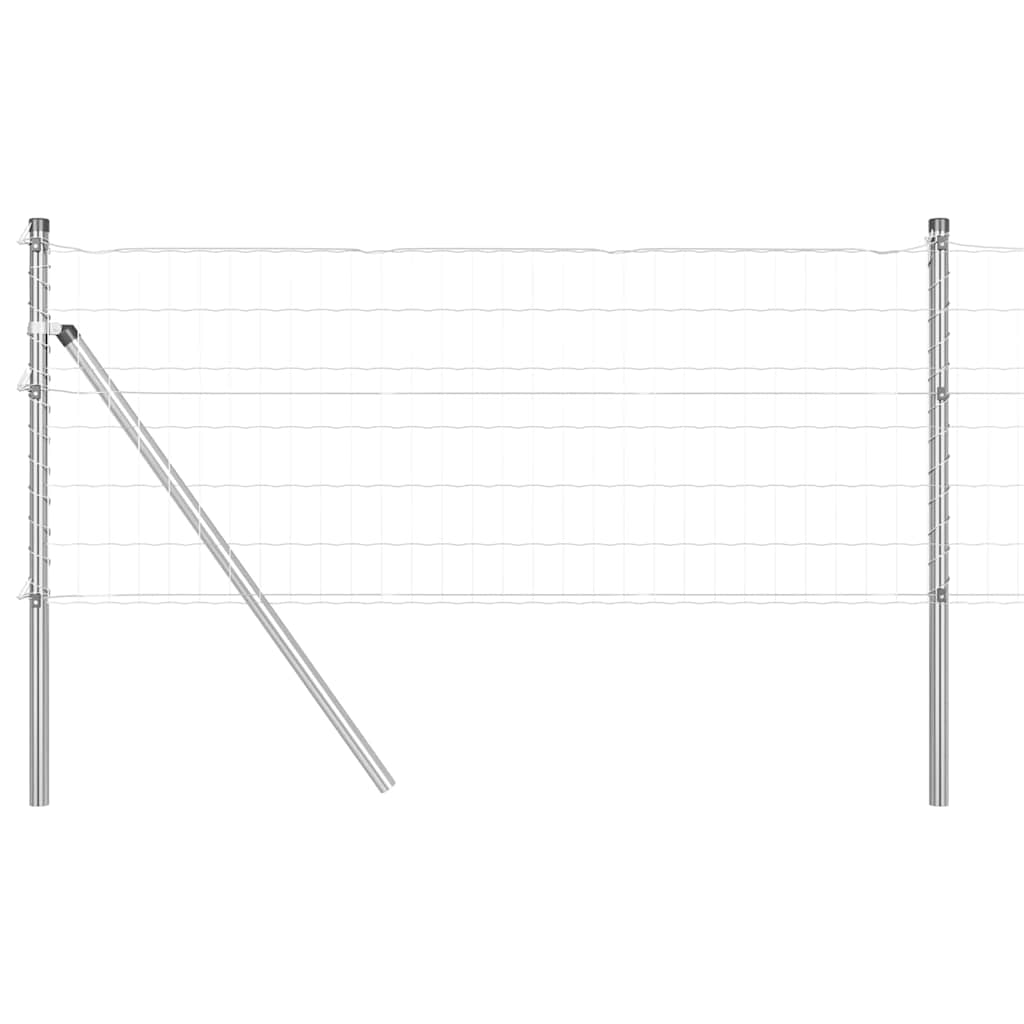 Valla vidaxl con poste plata 0,4 x 10 m acero y PVC