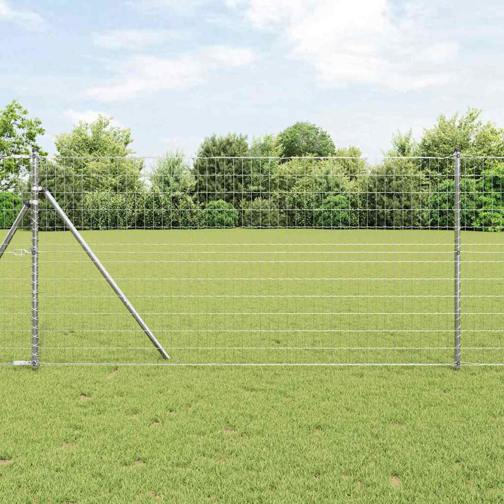 Valla vidaxl con poste plata 1,2 x 10 m acero y PVC