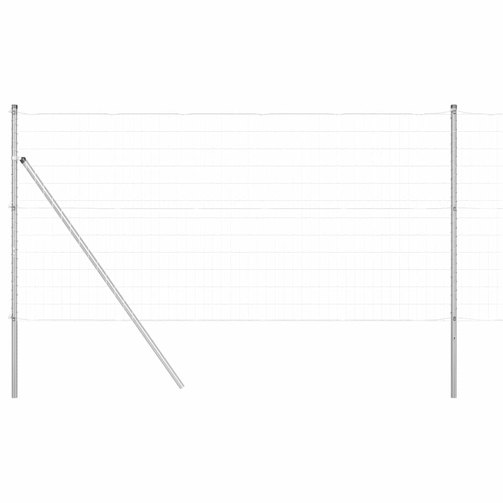 Valla vidaxl con poste plata 1,2 x 10 m acero y PVC