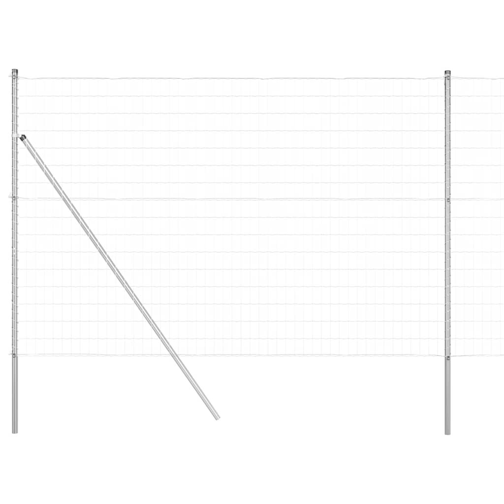 Valla vidaxl con poste plata 1,5 x 10 m acero y PVC