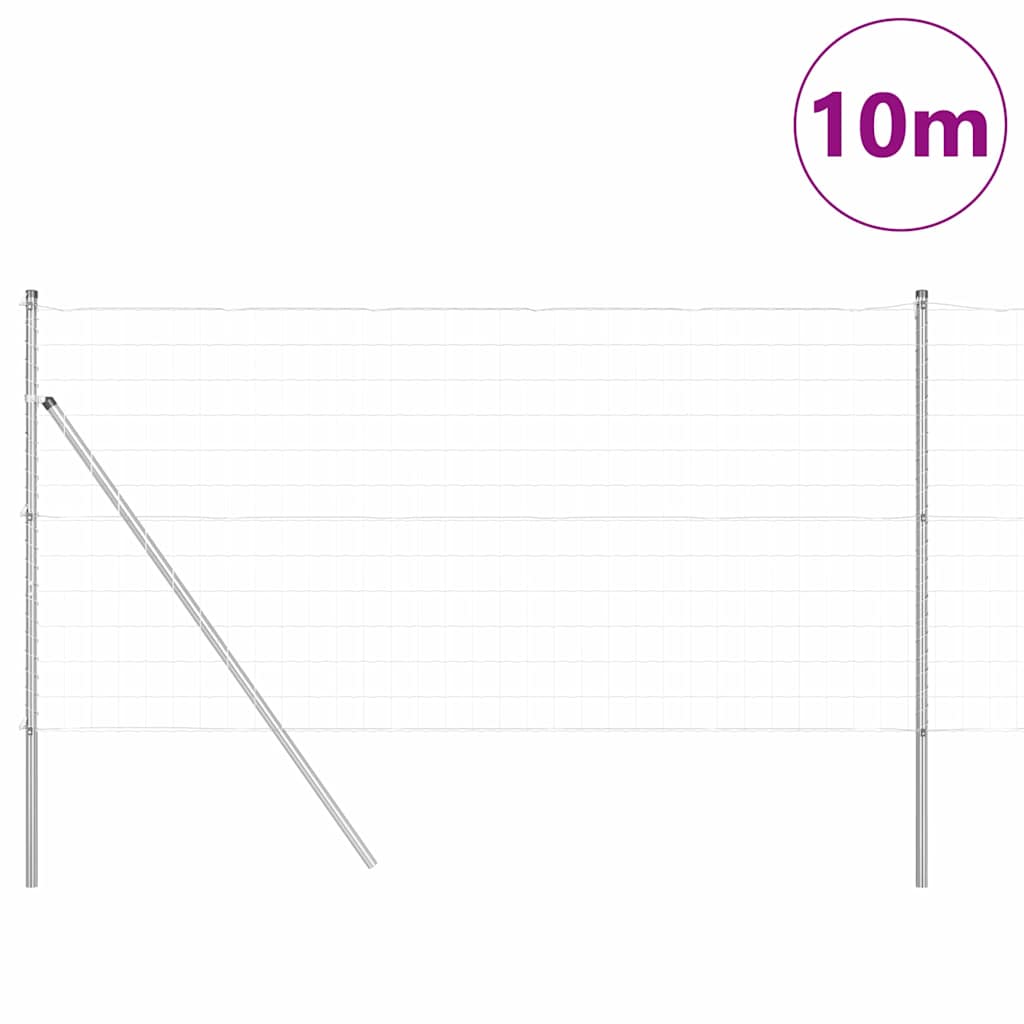 Valla vidaxl con poste plata 1,2 x 10 m acero y PVC