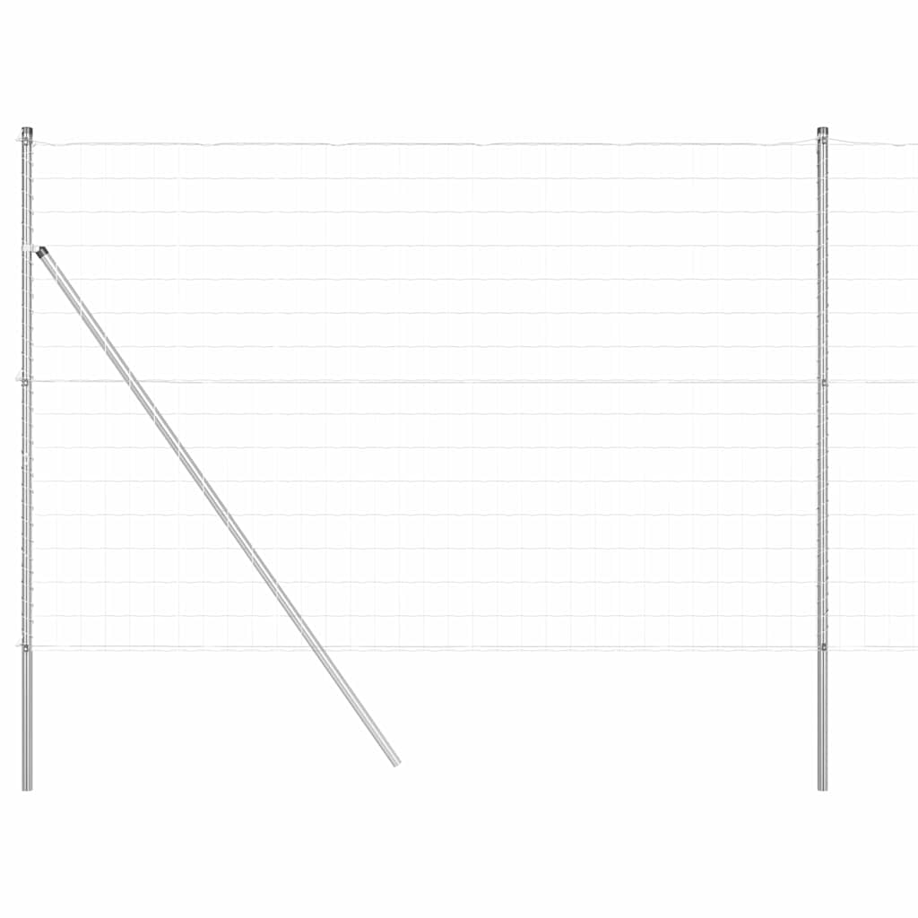 Valla vidaxl con poste plata 1,5 x 10 m acero y PVC