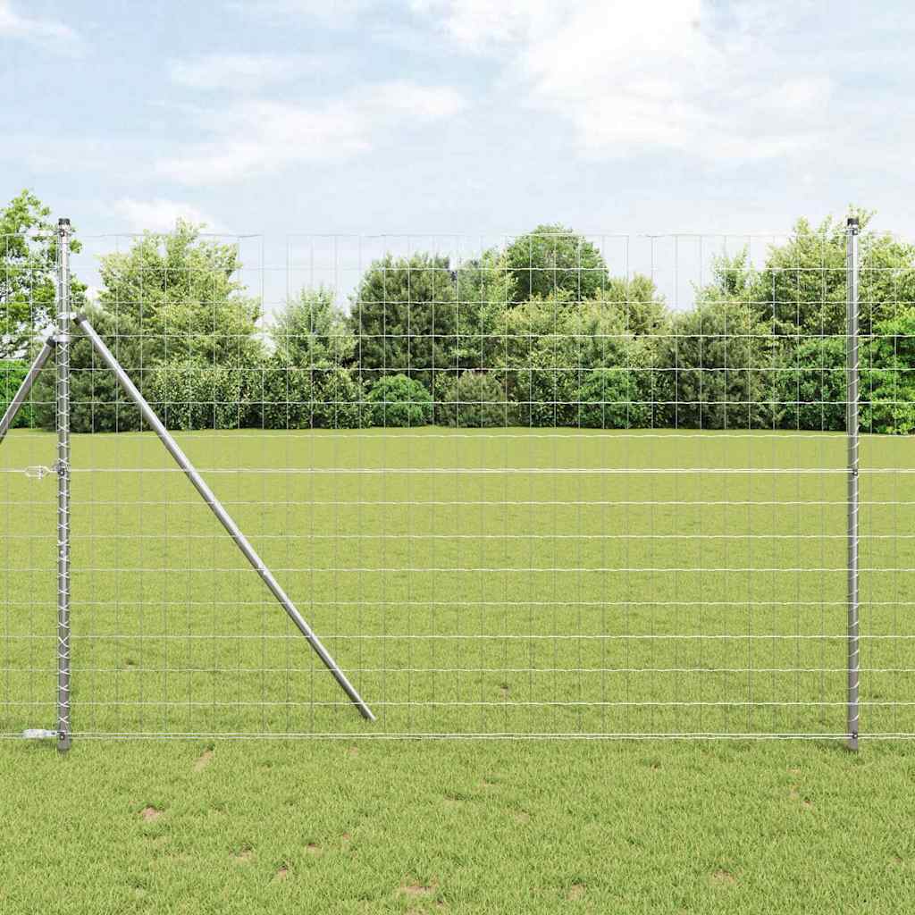 Valla vidaxl con poste plata 1,6 x 10 m acero y PVC