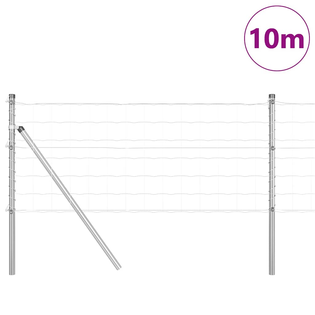 Valla vidaxl con poste plata 0,6 x 10 m acero y PVC