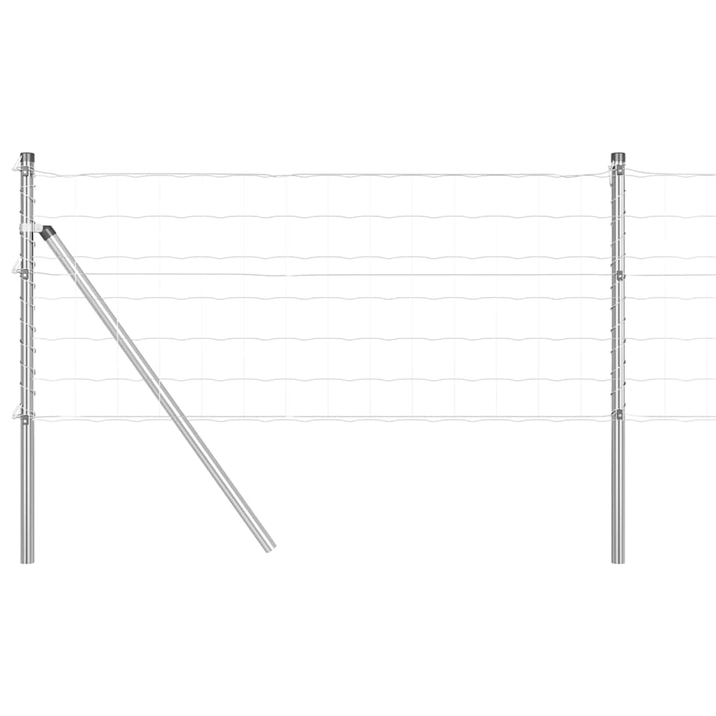 Valla vidaxl con poste plata 0,8 x 10 m acero y PVC