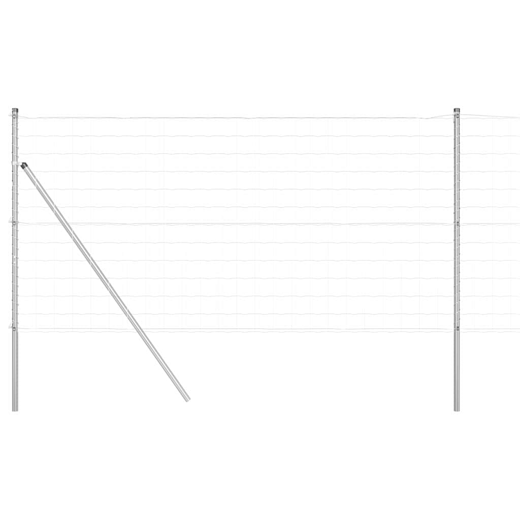 Valla vidaxl con poste plata 1 x 10 m acero y PVC