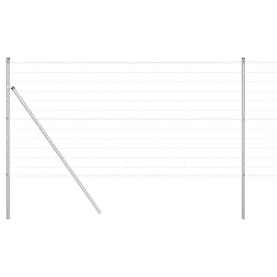 Vidaxl hek met paal zilver 1,2 x 10 m staal en pvc