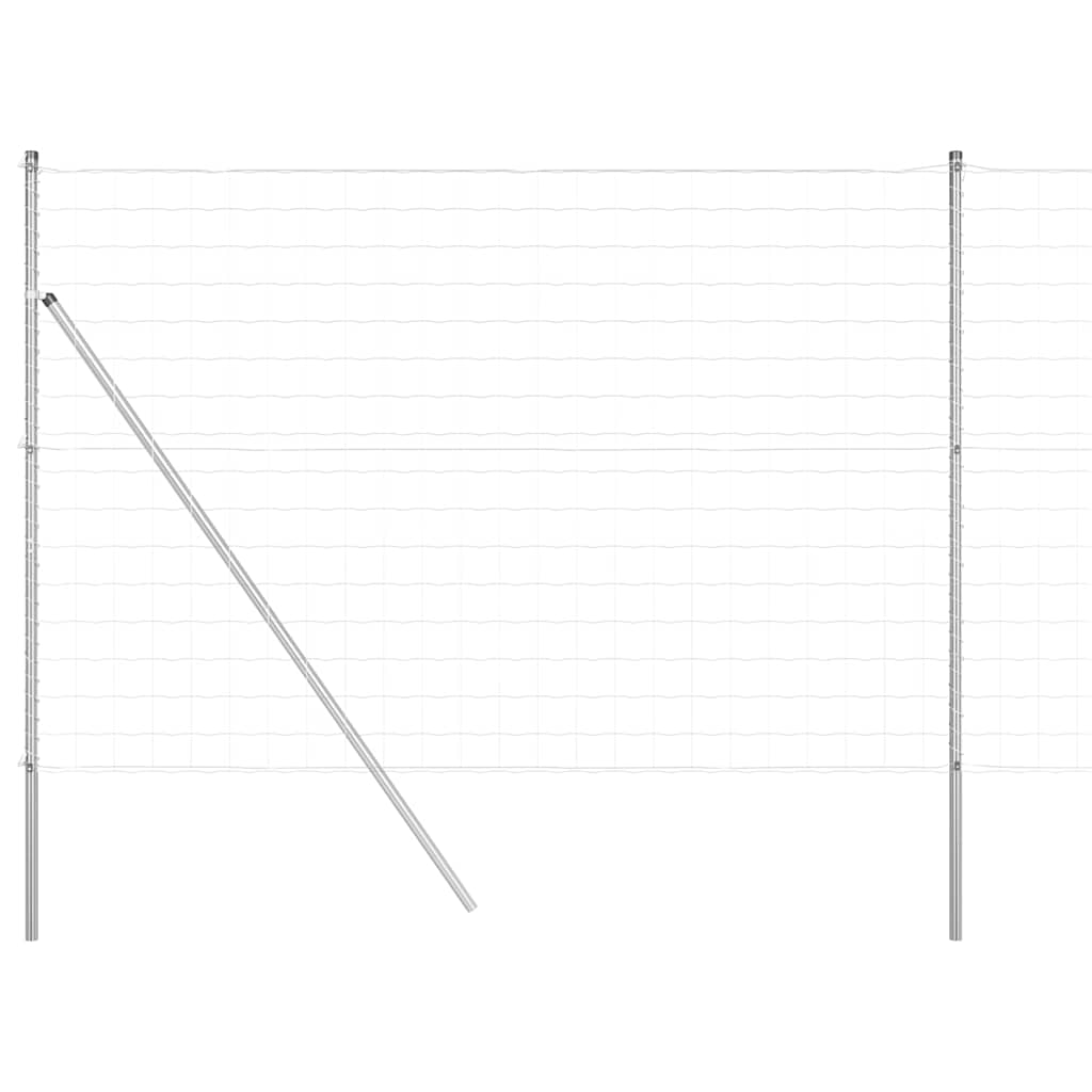 Valla vidaxl con poste plata 1,5 x 10 m acero y PVC