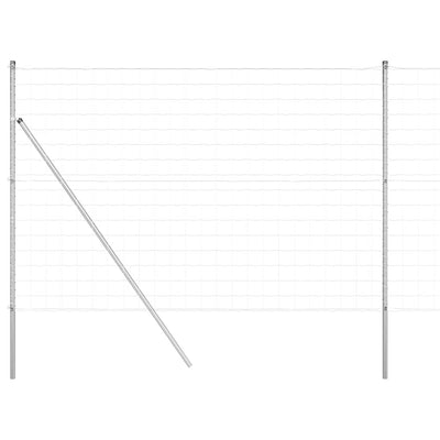 Vidaxl hek met paal zilver 1,5 x 10 m staal en pvc