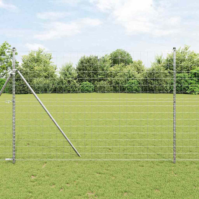 Vidaxl hek met paal zilver 1,6 x 10 m staal en pvc