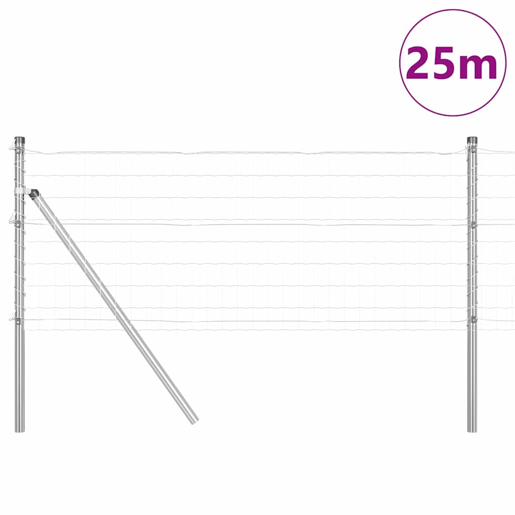 Valla vidaxl con poste plata 0,4 x 25 m acero y PVC