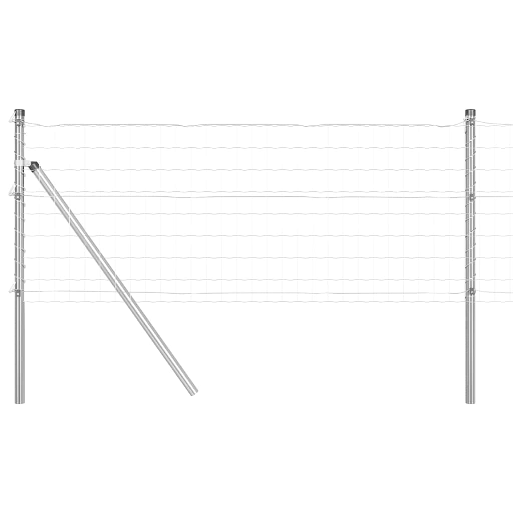 Valla vidaxxl con poste plata 0,6 x 25 m acero y PVC