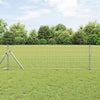 Vidaxl hek met paal zilver 0,6 x 25 m staal en pvc