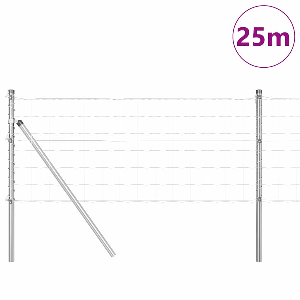 Valla vidaxl con poste plata 0,8 x 25 m acero y PVC