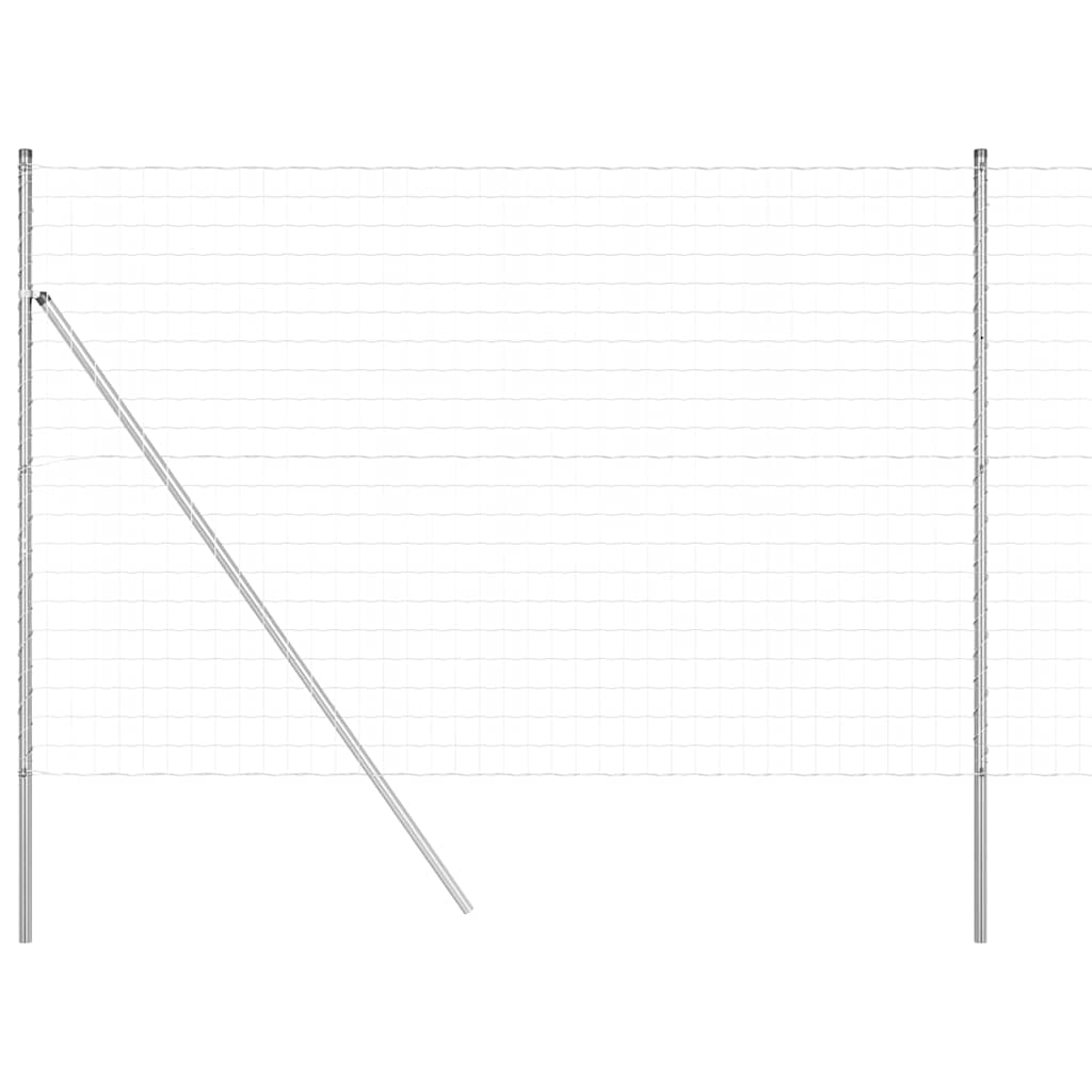 Valla vidaxl con poste plata 1,5 x 10 m acero y PVC