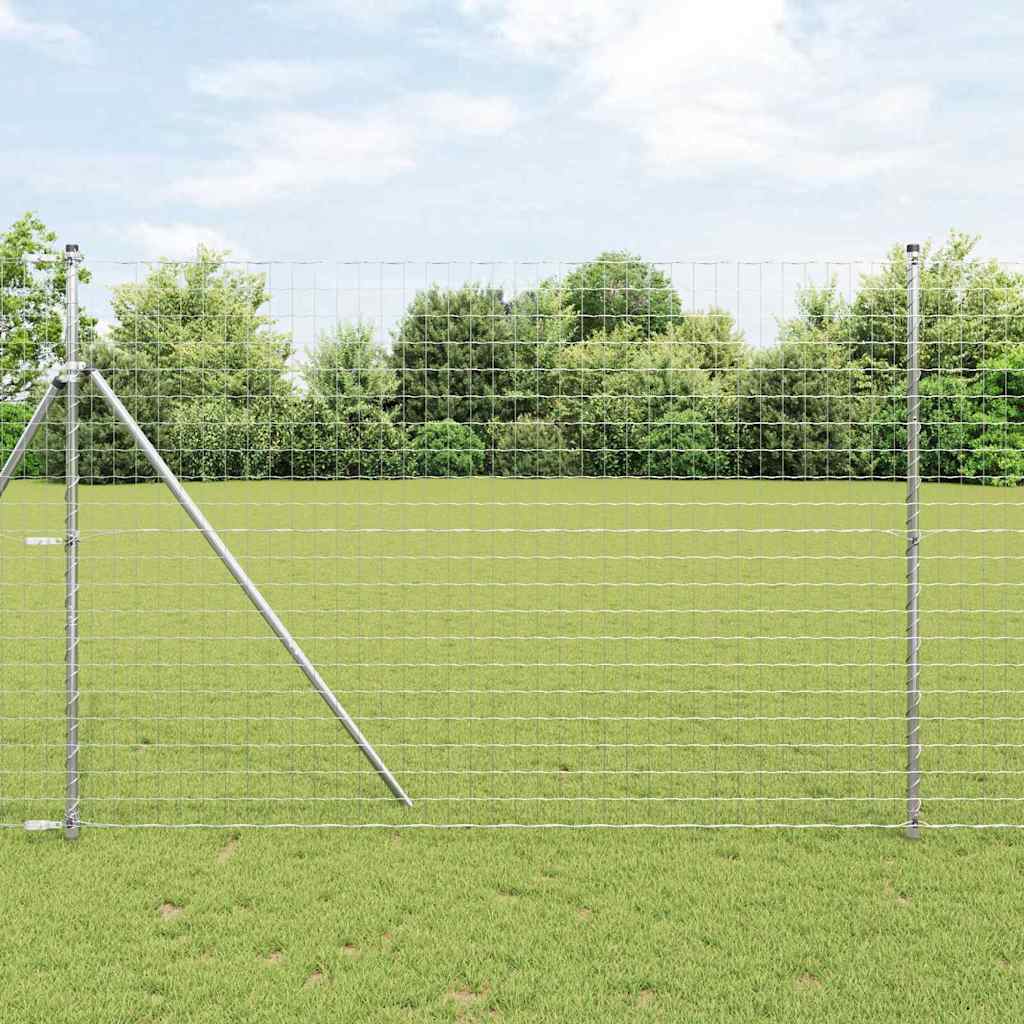 Valla vidaxl con poste plata 1,6 x 10 m acero y PVC