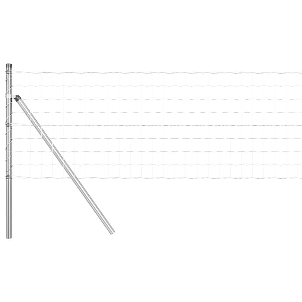 Valla vidaxl con poste plata 0,4 x 25 m acero y PVC