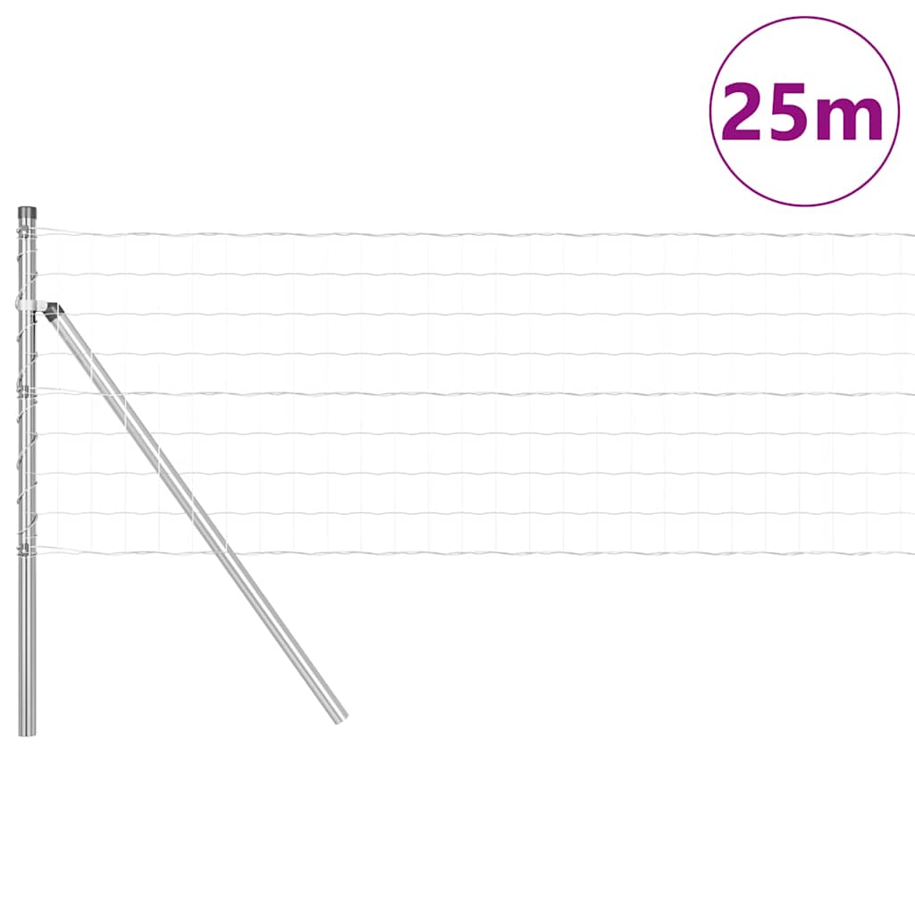 Valla vidaxxl con poste plata 0,6 x 25 m acero y PVC