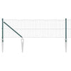 Vidaxl hek met paal groen 0,6 x 10 m staal en pvc