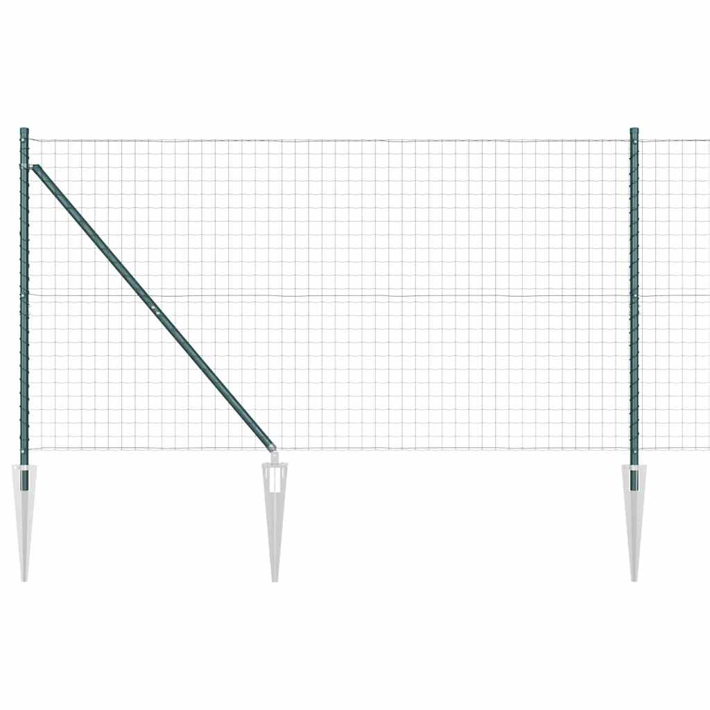 Valla vidaxxl con poste verde 1,2 x 10 m acero y PVC