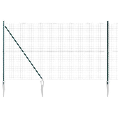 Valla vidaxl con poste verde 1,5 x 10 m acero y PVC
