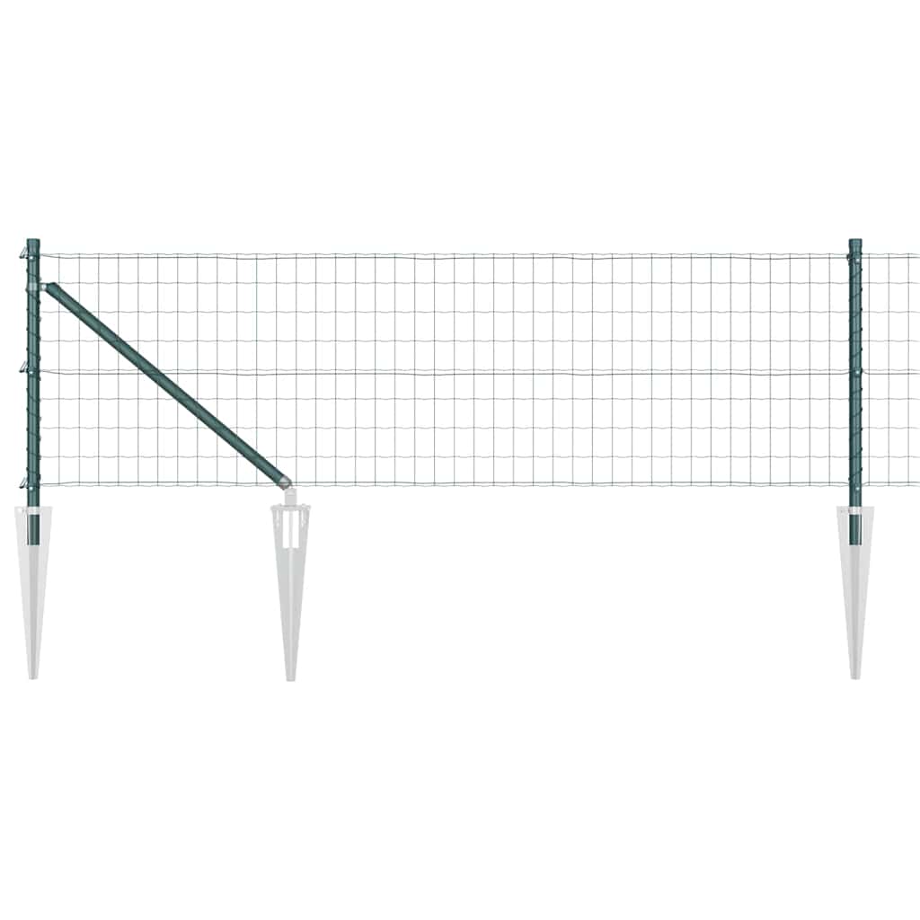 Valla vidaxxl con poste verde 0,6 x 10 m acero y PVC