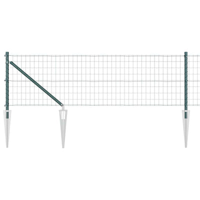 Valla vidaxl con poste verde 0,8 x 10 m acero y PVC
