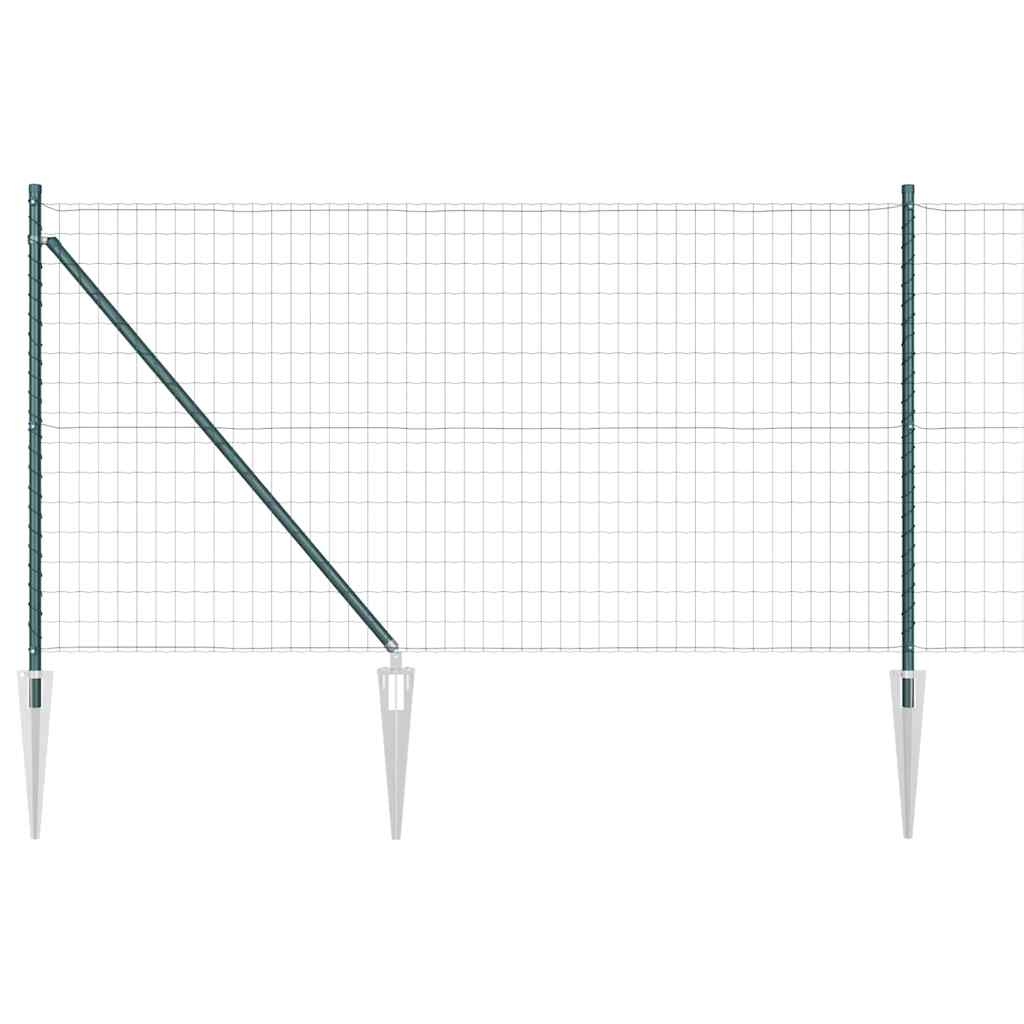 Valla vidaxxl con poste verde 1 x 10 m acero y PVC